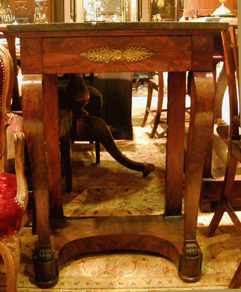 Lot image - Charles X Marble Top Mahogany Console