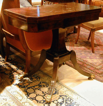 Lot image - Regency Style Brass-Inlaid Mahogany Games Table