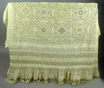 Lot image - Large Mull and Lace Bedcover French, 1920s