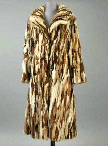 Lot image - Schiaparelli Striated Mink Coat Circa 1960