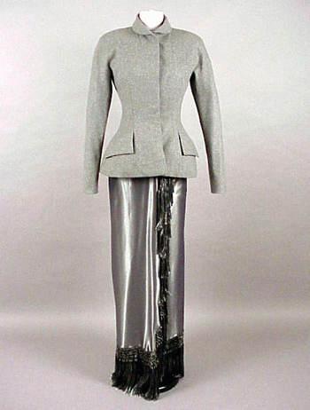 Lot image - John Galliano for Christian Dior Pewter Gray Evening Ensemble 1997
