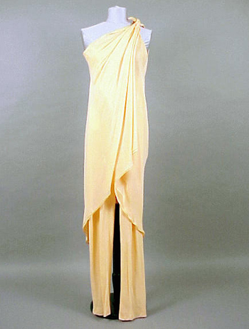 Lot image - Halston Peach Chiffon Pants Ensemble Circa 1978