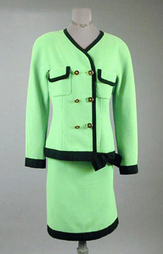Lot image - Chanel Boutique Lime Green Suit