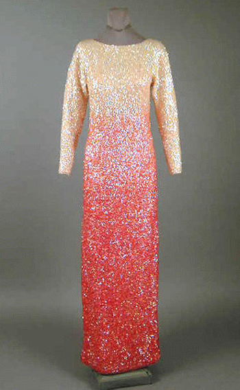 Lot image - Balmain Pink Ombre Sequined Gown 1960s