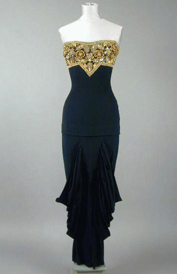 Lot image - Adrian Strapless Evening Gown 1940s