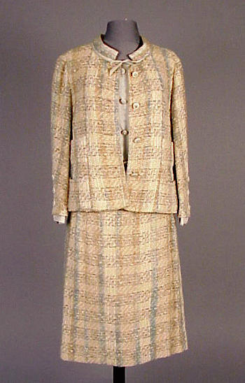 Lot image - Chanel Beige and Blue Suit 1960s