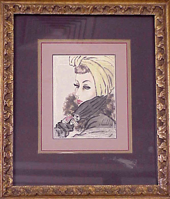 Lot image - Louchel Watercolor French, 1940s