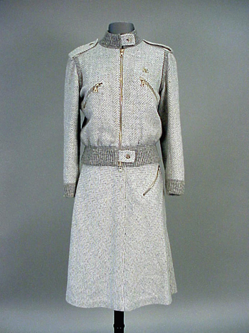 Lot image - Courreges Herringbone Tweed Suit