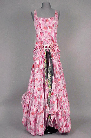 Lot image - Pink Floral Chine Rumba Evening Dress