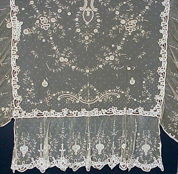 Lot image - Pair of Belgian Applique Lace Bedspreads