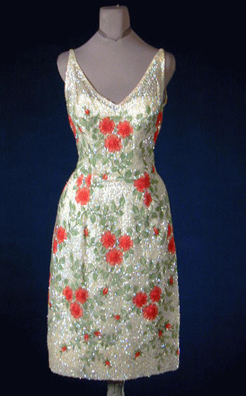 Lot image - Mignon Red Flower Cocktail Dress