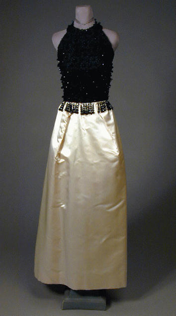 Lot image - Pedro Rodriguez Black and White Halter Gown