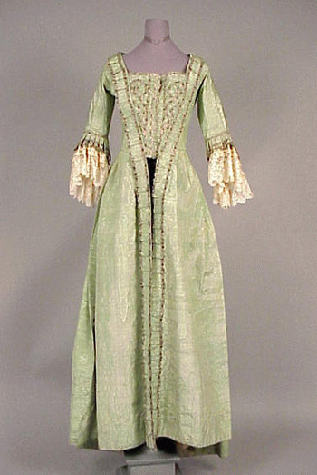 Lot image - Green Moire Robe a la Francaise