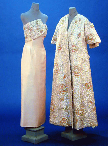 Lot image - Pedro Rodriguez Pink Beaded Evening Ensemble