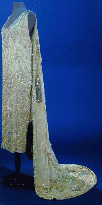 Lot image - Ivory Satin Court Dress and Train