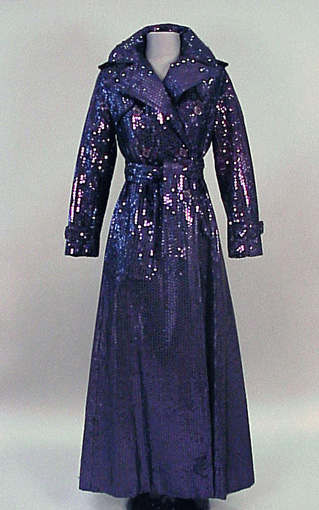 Lot image - Bill Blass Sequined Evening Trenchcoat
