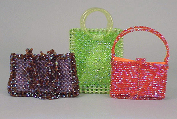 Lot image - Three Iridescent Faceted Bead Bags