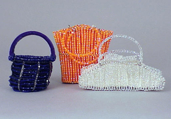 Lot image - Three Small Plastic Crystal Bead Bags