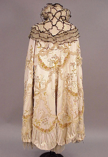 Lot image - Embroidered Satin Evening Cape