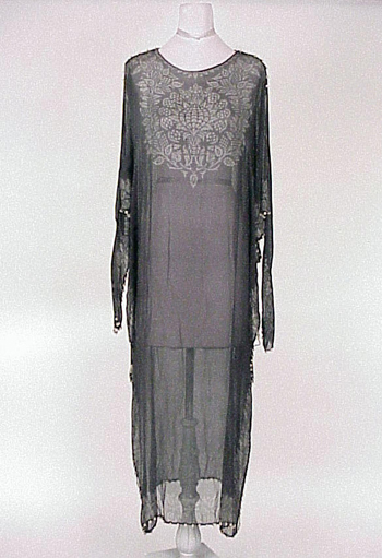 Lot image - Fortuny Sheer Black Silk Caftan