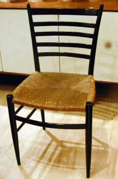 Lot image - Set of Five Italian Black Lacquered Chiavari