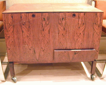 Lot image - Danish Rosewood Rolling Bar