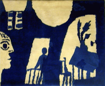 Lot image - Wool Tapestry After Pablo Picasso, Visage de Profil et Personnage de Balcon