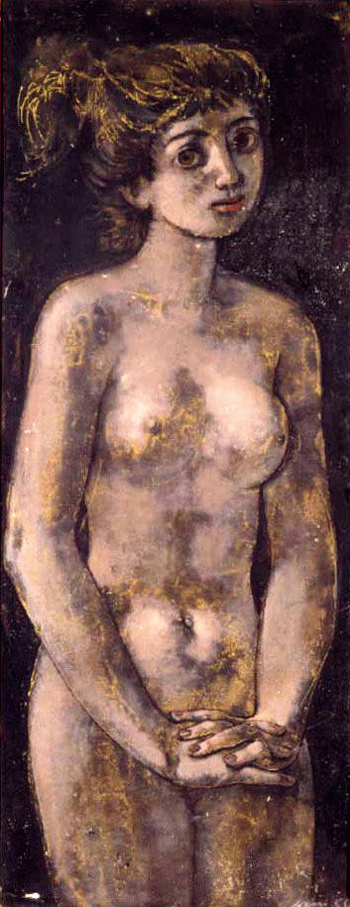 Lot image - Hans Erni Swiss, b. 1909 FILLE NUE DEBOUT  Signed Erni and dated 54