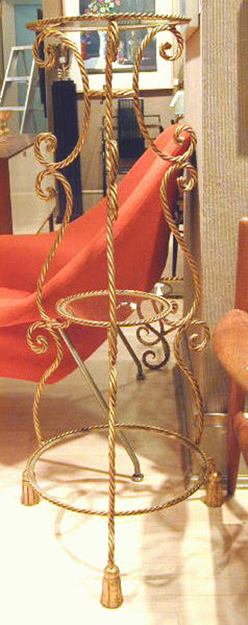 Lot image - Gilt-Metal Three-Tier Stand