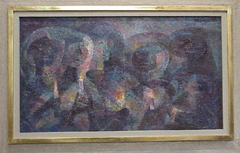 Lot image - Romeo Tabuena  Mexican, b. 1921  BLUE WORSHIPPERS