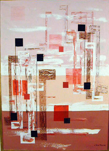 Lot image - Irene Rice Pereira American, 1907-1971 Signed I. RICE PEREIRA (lr); signed I. Rice Pereira inscribed Then Sundrenched