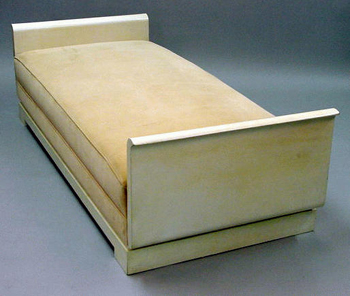 Lot image - Art Deco Parchment Covered Day Bed