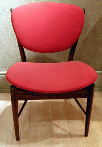 Lot image - Six Upholstered Teak Dining Chairs