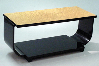 Lot image - Art Deco Burl and Ebonized Wood Low Table