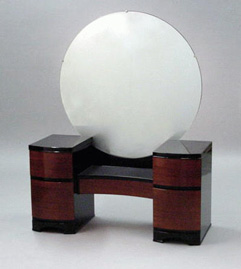 Lot image - Art Deco Mahogany and Ebonized Wood Dressing Table