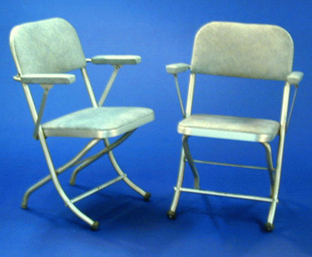 Lot image - Six Aluminum and Vinyl Folding Chairs
