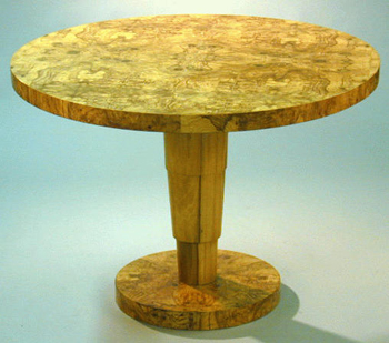 Lot image - Art Deco Burl-Wood Dining Table