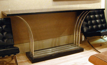 Lot image - Art Deco Chrome and Painted Wood Console