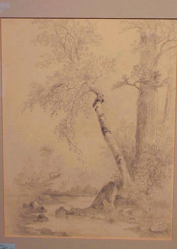 Lot image - C.W. Clinton American, 20th century KATS KILL Signed, titled and inscribed C.W. Clinton/Kats Kill/copy- (lr).