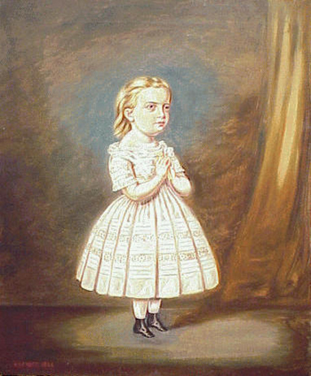 Lot image - M.H. Frost British, 19th century YOUNG GIRL WITH A PARAKEET Signed and dated 1880 (ll) Oil on canvas 24 x 20...