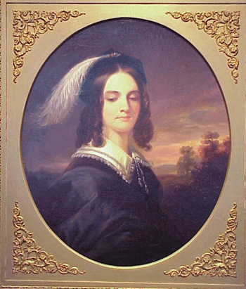 Lot image - Studio of Daniel Huntington American, 1816 - 1906 MARY INMAN AS FLORA MCDONALD, 1830 Oil on canvas, in a painted oval 30 x 25 inches