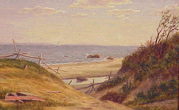 Lot image - William Moore Davis 1829 - 1920 LONG ISLAND BEACH SignedW.M. Davis (lr) Oil on canvasboard 8 x 12 inches...