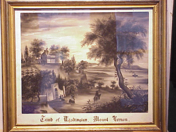 Lot image - Attributed to William Matthew Prior TOMB OF WASHINGTON, MOUNT VERNON Charcoal heightened with white on paper 18 x 22 5...