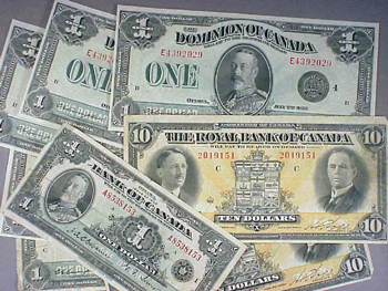 Lot image - Group of Canadian Banknotes