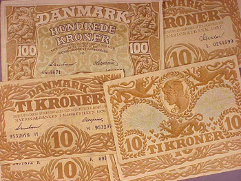 Lot image - Group of Danish Banknotes