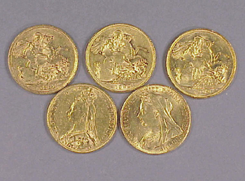 Lot image - Five Gold Coins