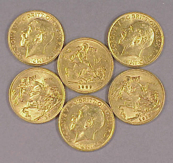 Lot image - Six Gold Coins