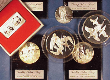 Lot image - Commemorative Silver Ingots and Rounds