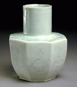 Lot image - Rare and Finely Carved White Porcelain Hexagonal Vase