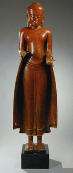Lot image - Burmese Lacquered Figure of Buddha 18th Century